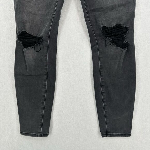 Good American Jeans 4 27 Good Legs Crop Skinny High Rise Black Denim Distress - Picture 4 of 12
